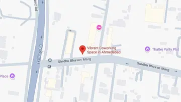 Location of Vibrant Coworking Sankalp Square Co-Working space in Thaltej, Ahmedabad - Image 289168